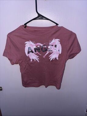 No Boundaries Mauve Pink "Angel" Graphic Tee